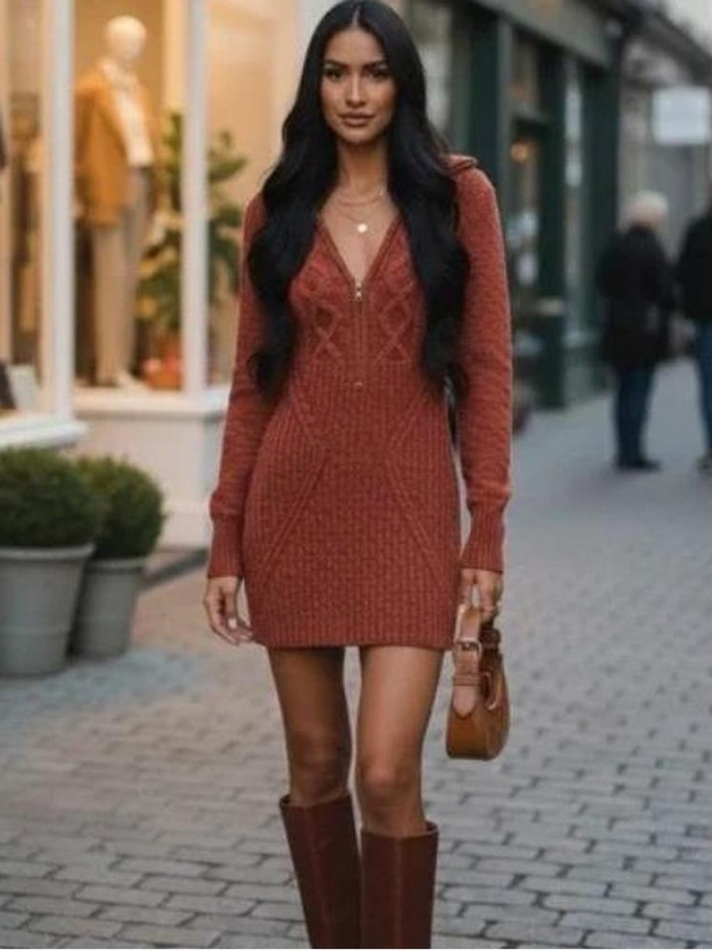 Free People Mont Blanc Zip-Up Sweater Dress - Picture 4 of 4
